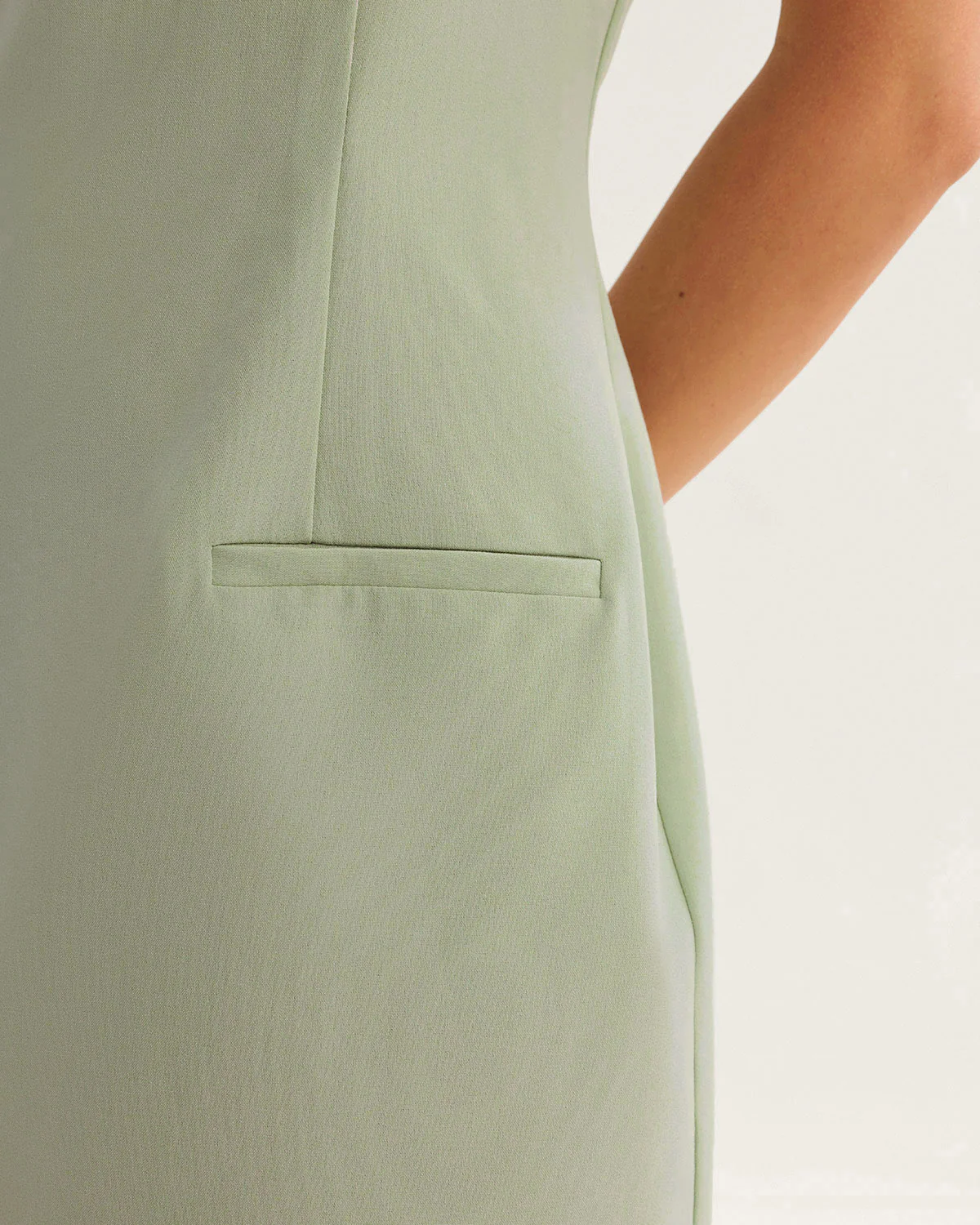 Green Square Neck Slip Mini Dress