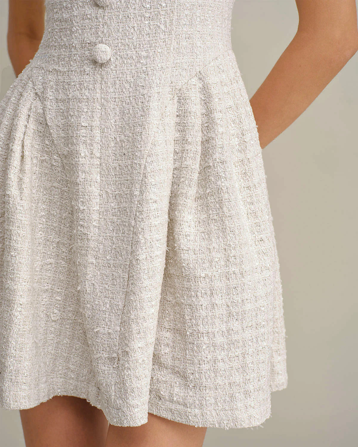 Apricot Textured Sleeveless Mini Dress