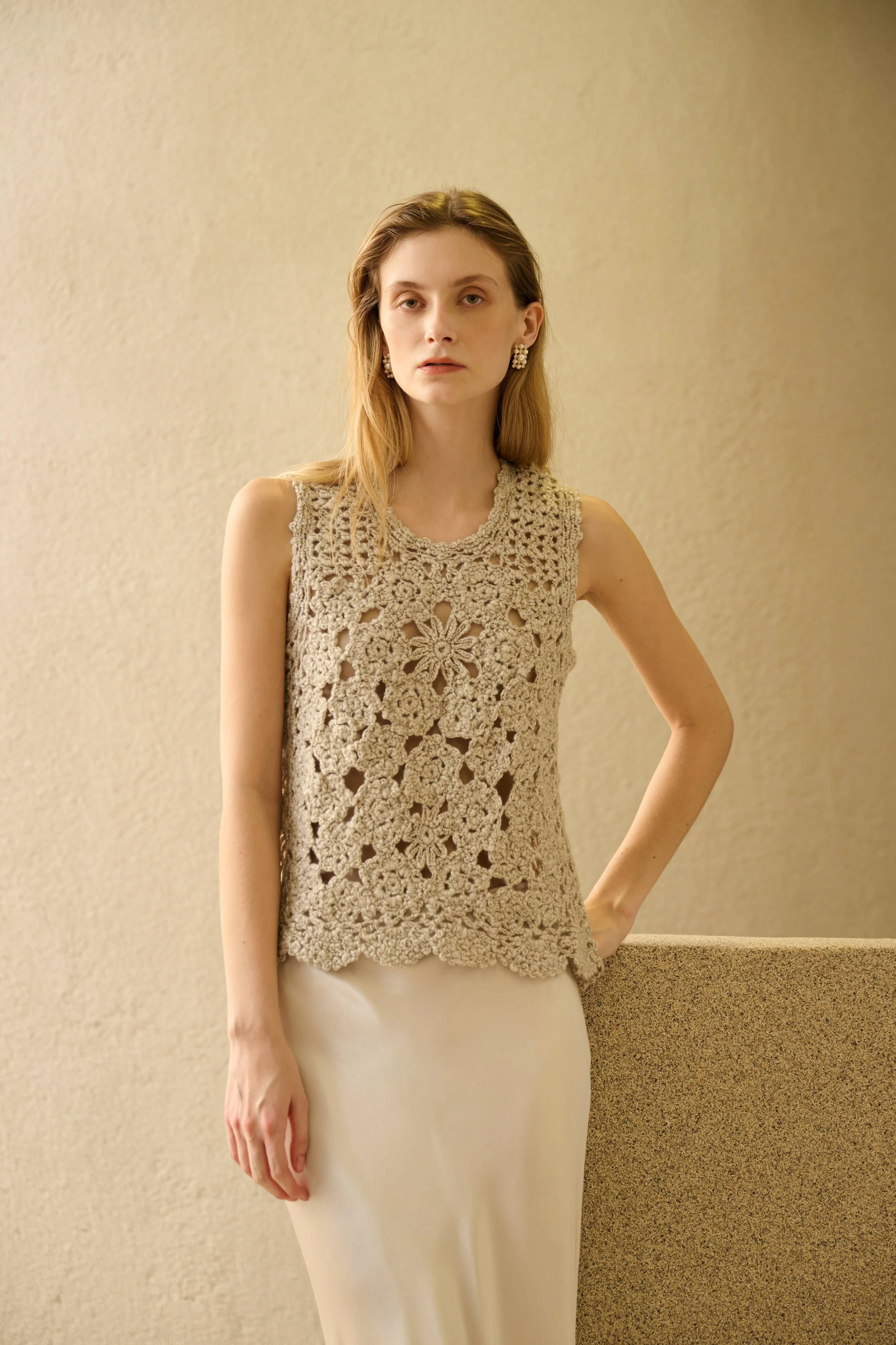 Crochet sleeveless top