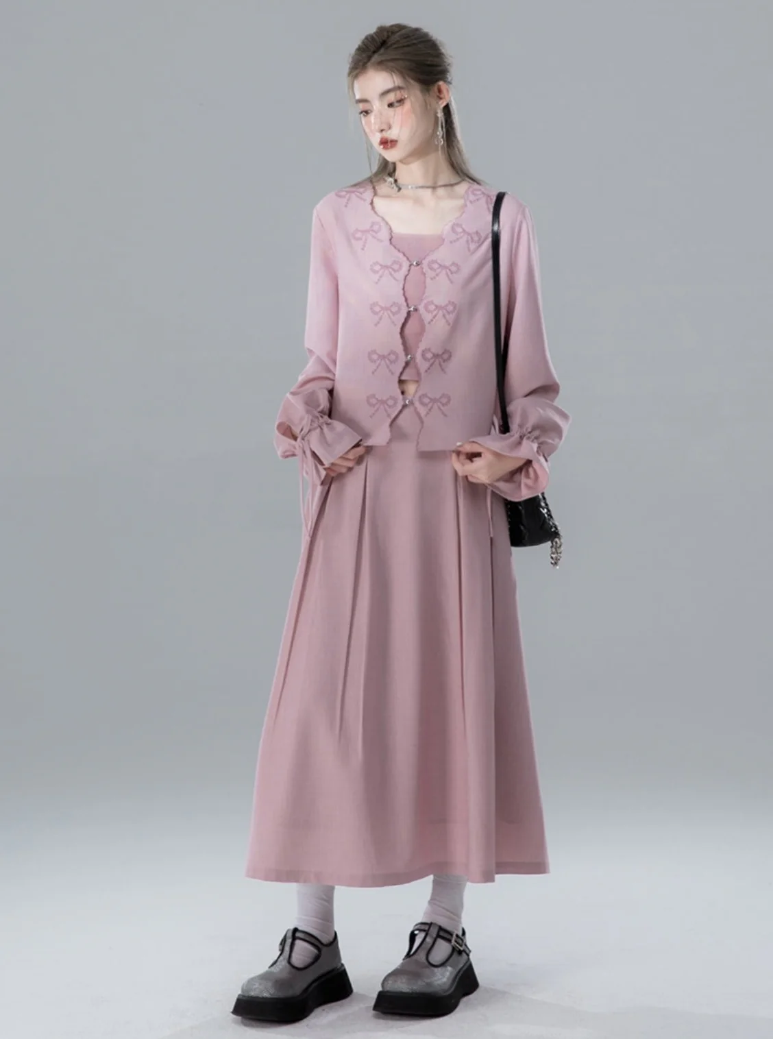 Embroidered Craft Shirt Three-Piece Set